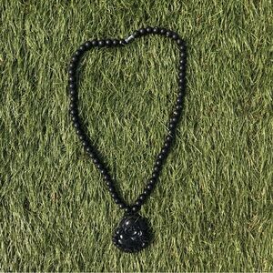 Natural ice kind of ObsidianHappy Laughing Maitreya Buddha Monk necklace pendant